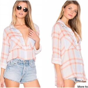Sanctuary Tomboy Plaid Gauze shirt, XL